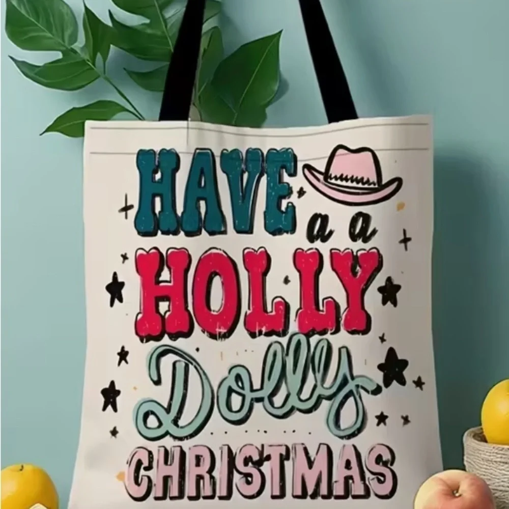 Holly Dolly Christmas Tote Bag - Picture 2 of 5